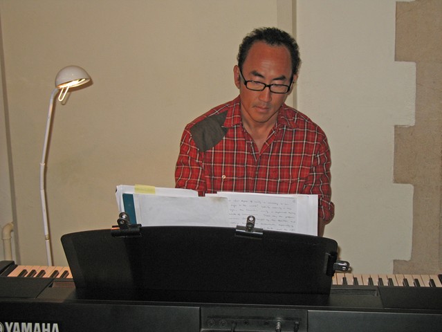 Francis at keyboard in church